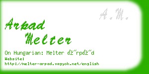 arpad melter business card